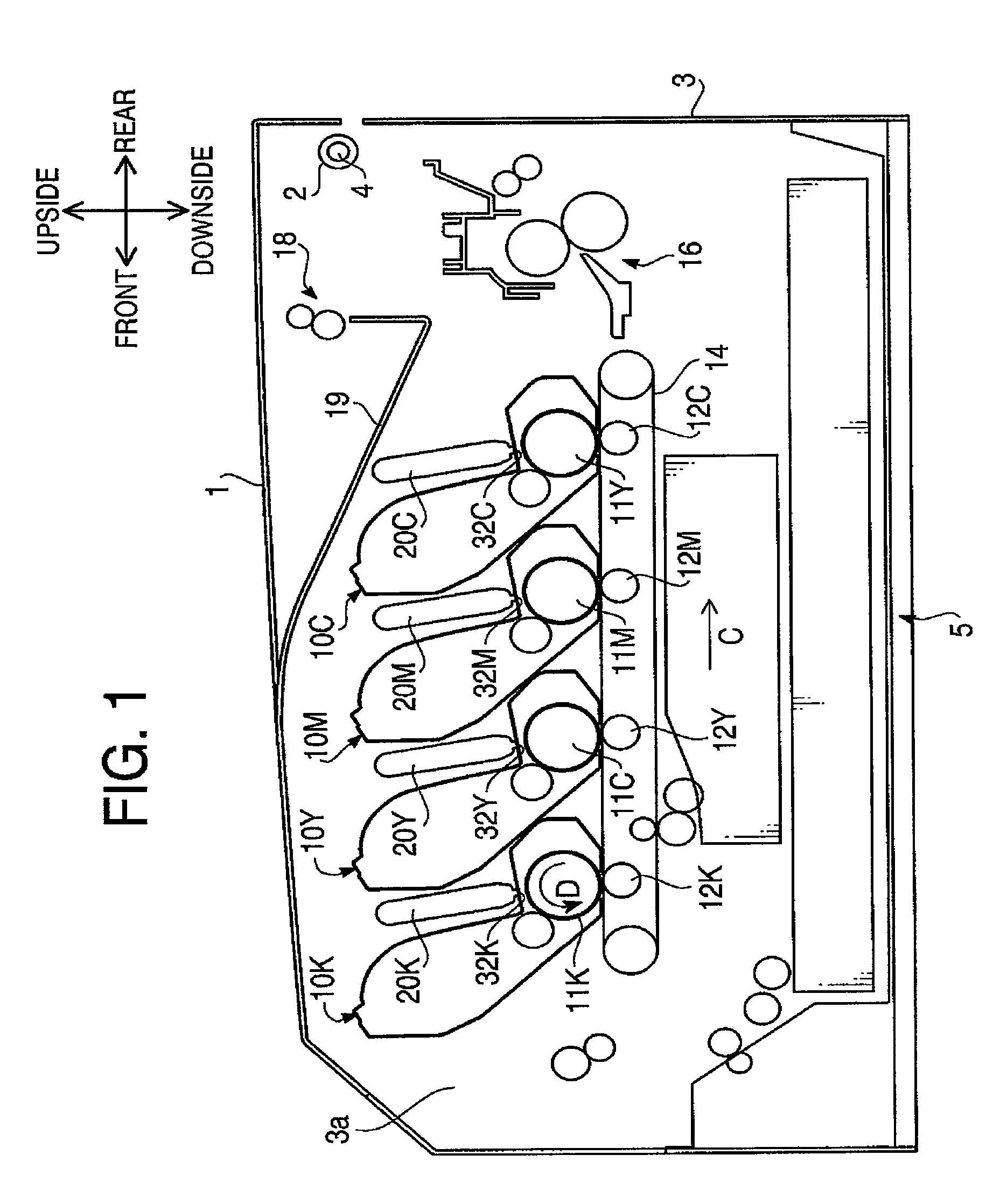 Image forming device having exposure unit provided to first device body rotatably joined to second device body