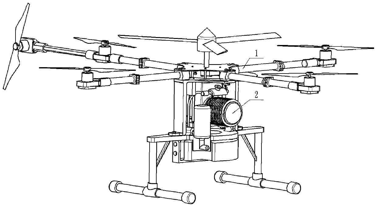 Foldable and petrol-electric hybrid five-rotor wing unmanned aerial vehicle with tail rotors