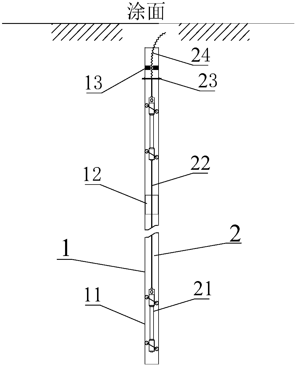 Soft foundation deepwater banking deep horizontal displacement monitoring device and method