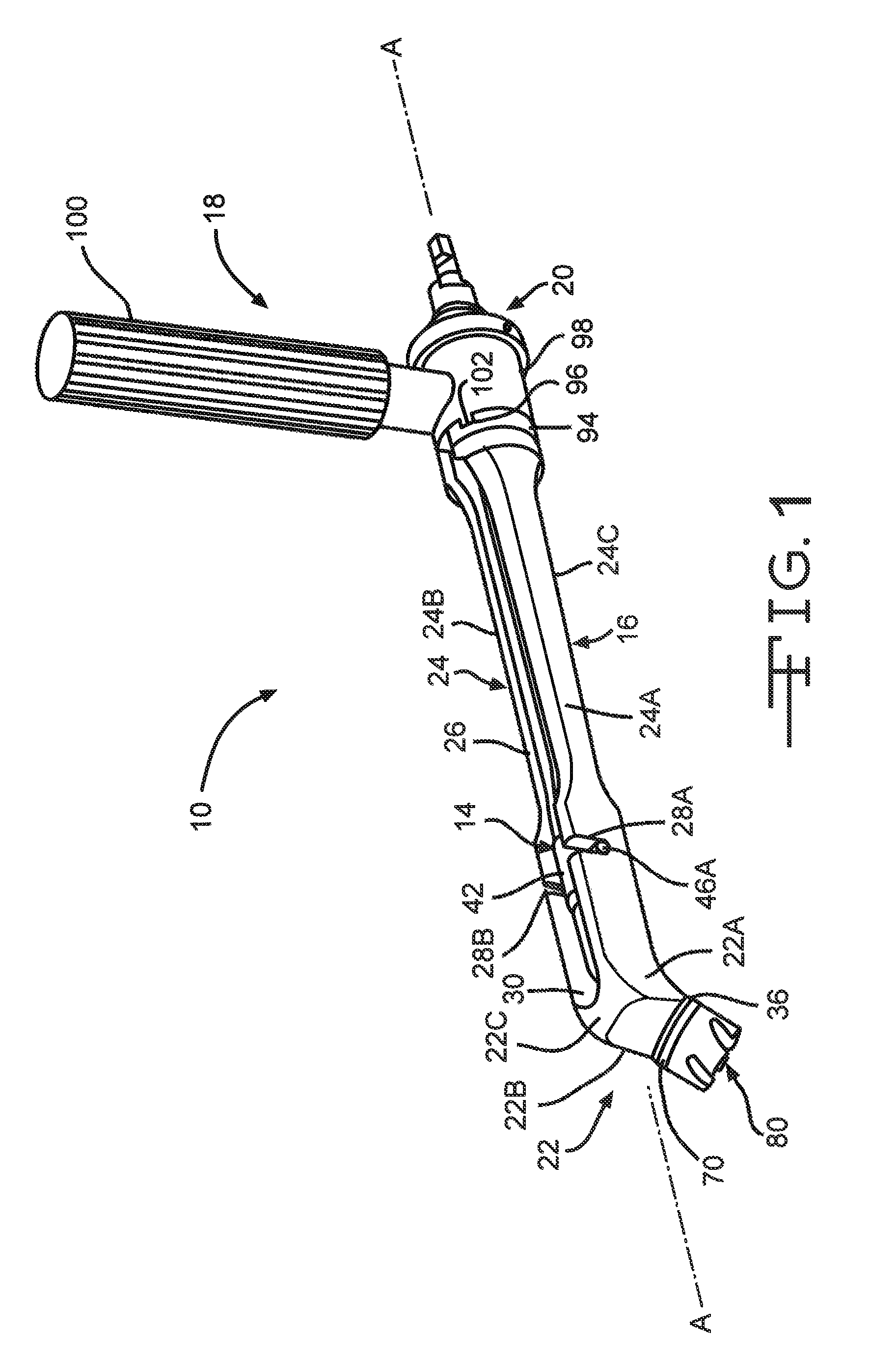 Angled reamer spindle for minimally invasive hip replacement surgery