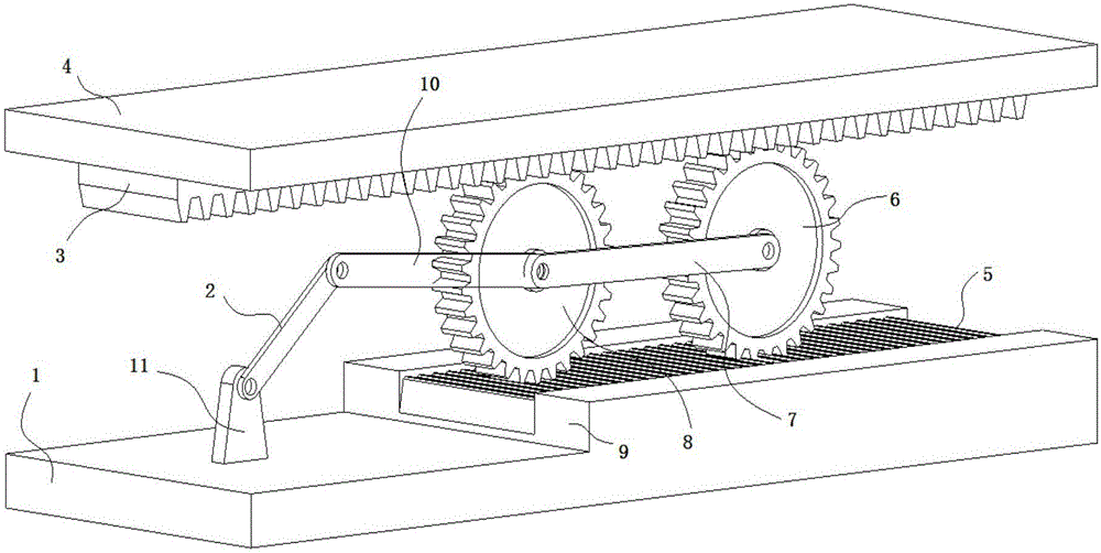 Stroke amplifying device for workbench of printing machine