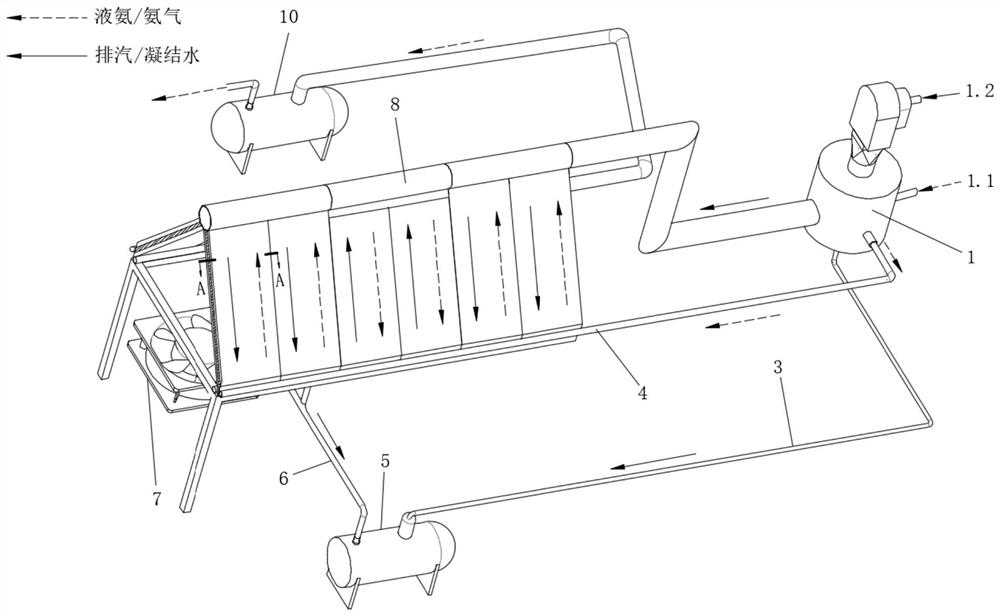 Direct air cooling system utilizing ammonia cold energy in ammonia-doped power plant