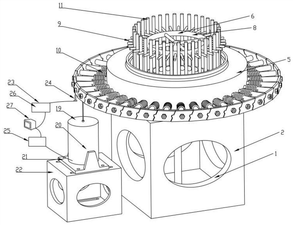 Turbine damping blade full circle vibration characteristics and damping characteristics simulation experimental device