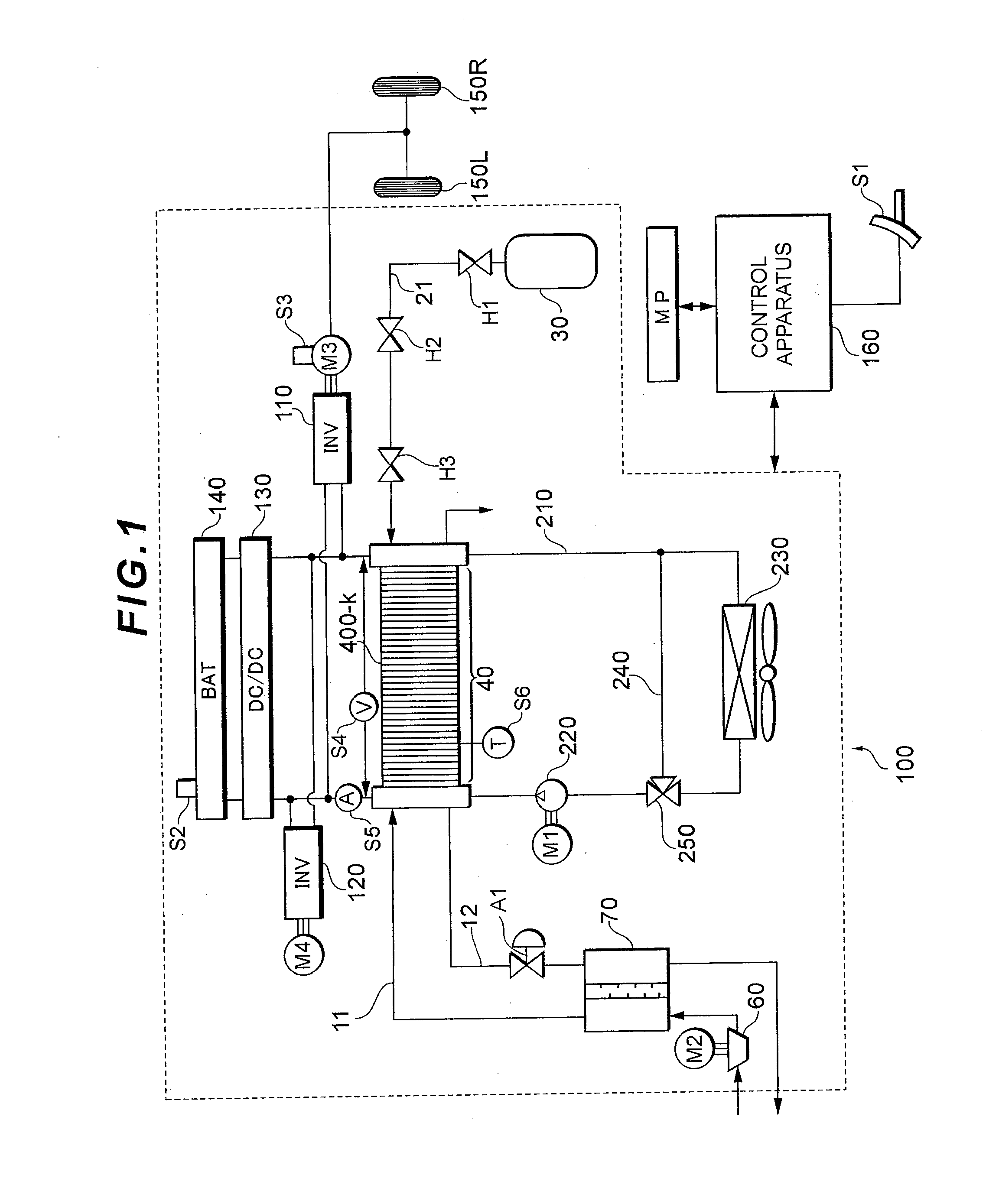Temperature control system for fuel cell