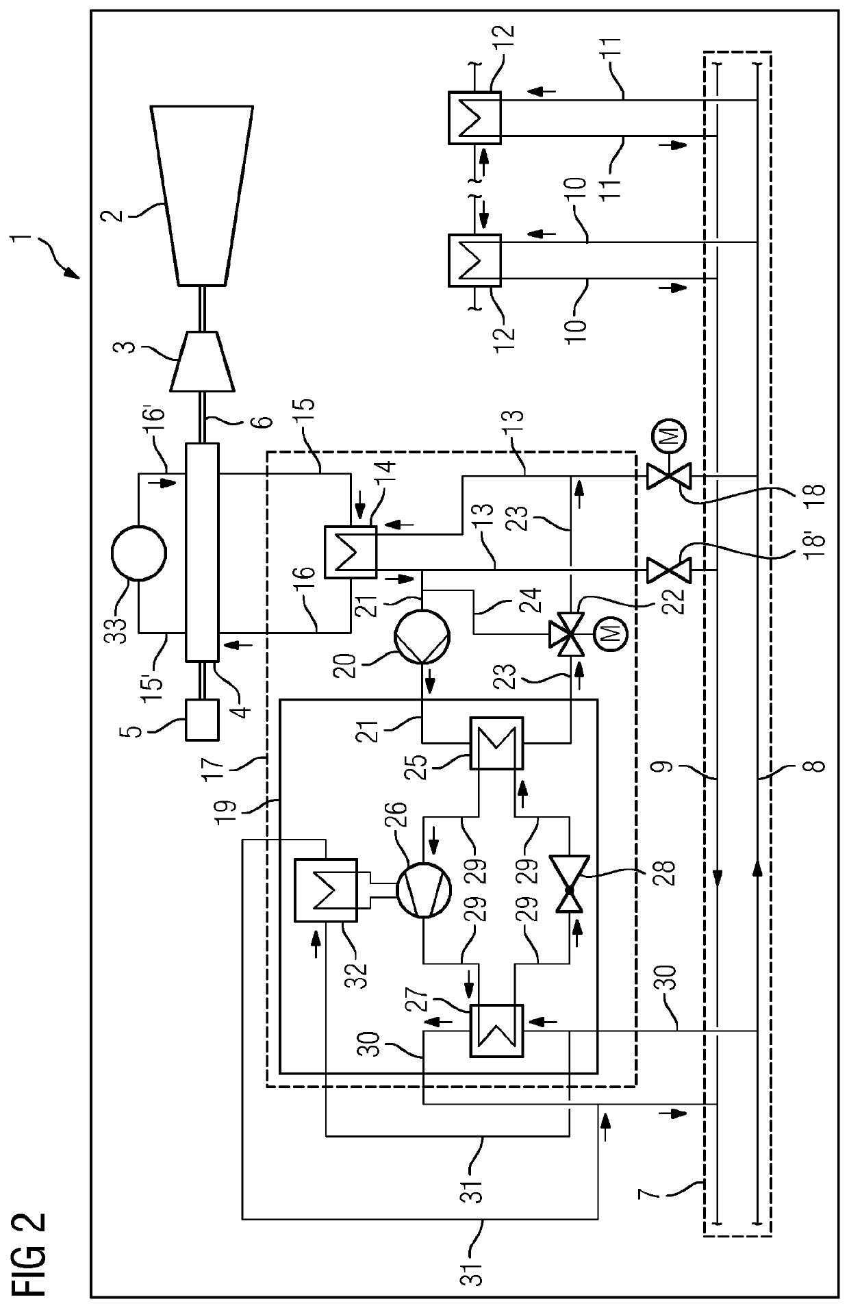 Power plant having a cooling system, method for operating such a power plant, method for modifying a power plant