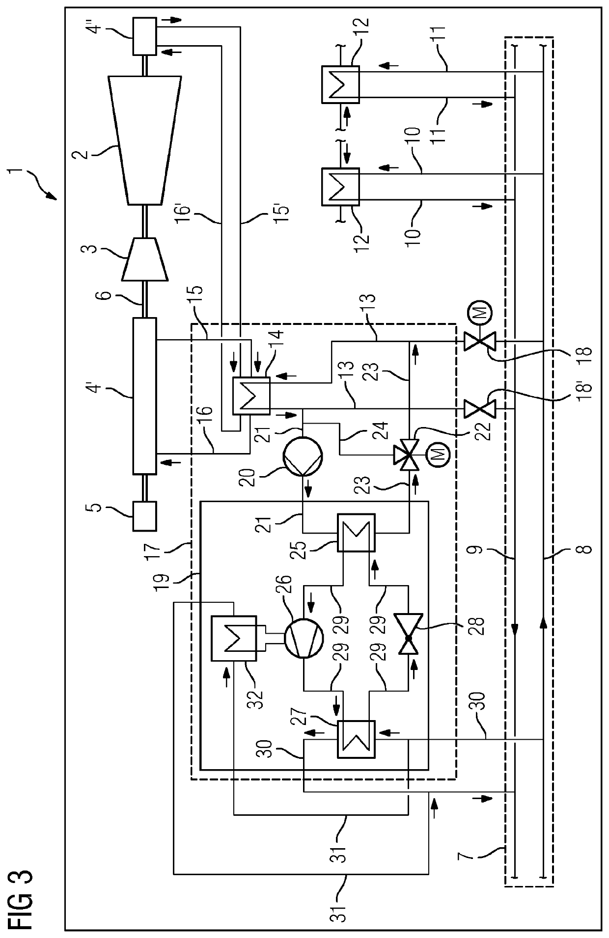 Power plant having a cooling system, method for operating such a power plant, method for modifying a power plant