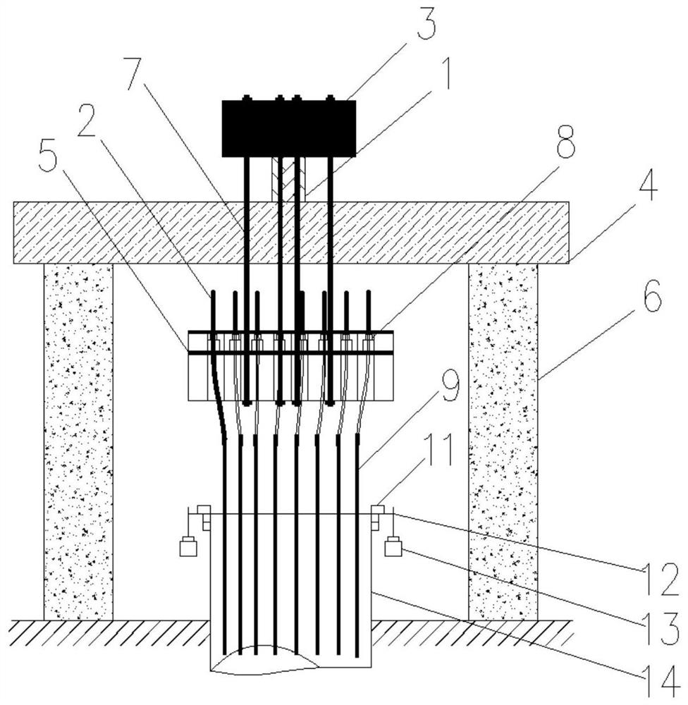 Hydraulic self-balancing type single-pile vertical uplift static load test method and device