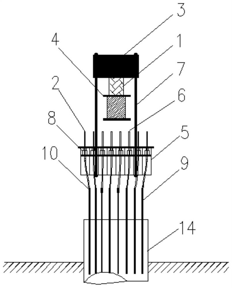 Hydraulic self-balancing type single-pile vertical uplift static load test method and device