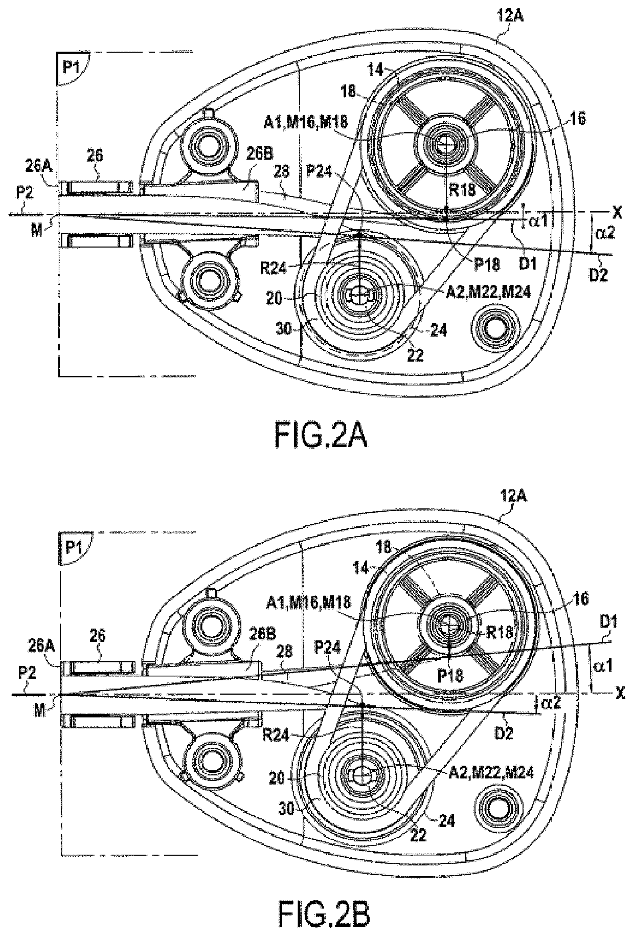 Manual device for applying a coating to a support by means of tape