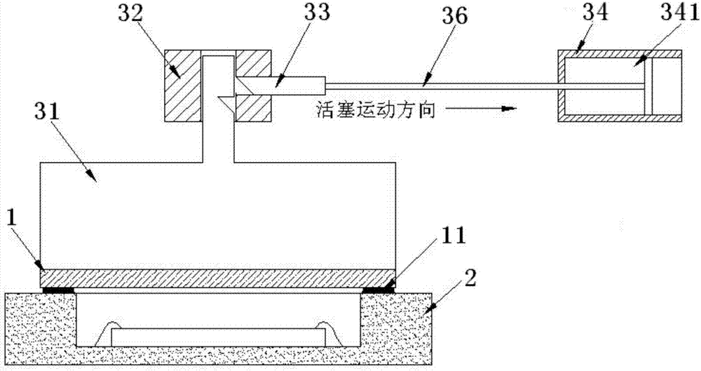 Pressing block trigger device and epoxy resin vacuum low pressure packaging process method
