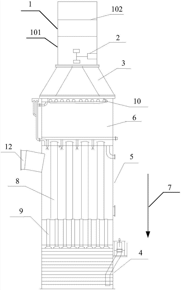 Desulfurization tower defogging device and desulfurization and dust removal device