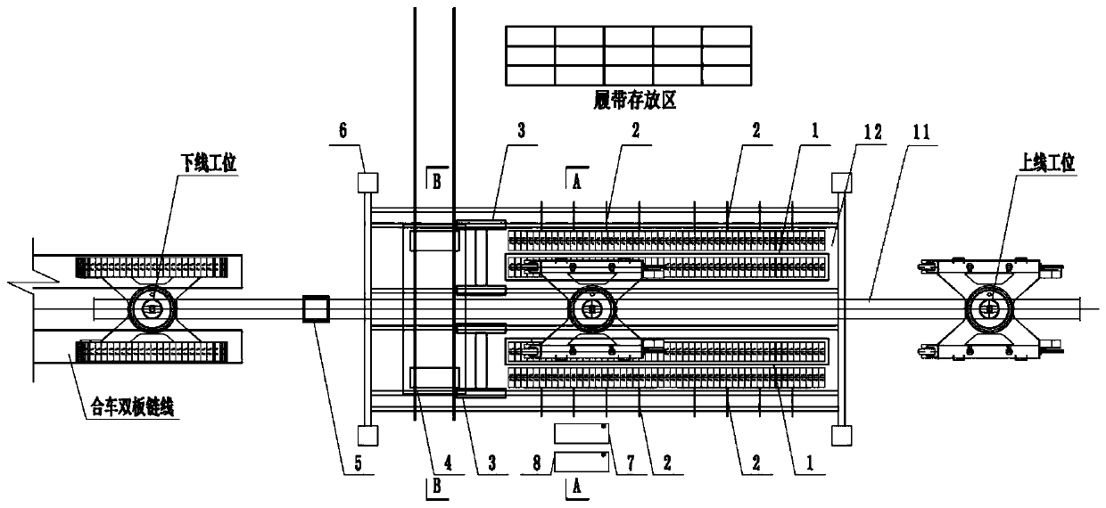 Automatic assembly equipment and method for excavator caterpillar band