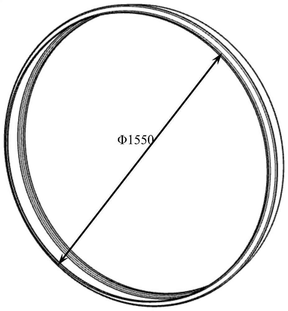 Forming method of large-size thin-wall complex curve section annular part