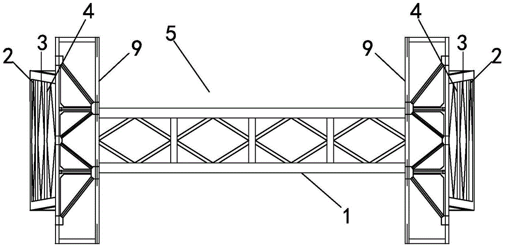 Upper transverse beam and lower transverse beam construction method for bridge cable bent tower
