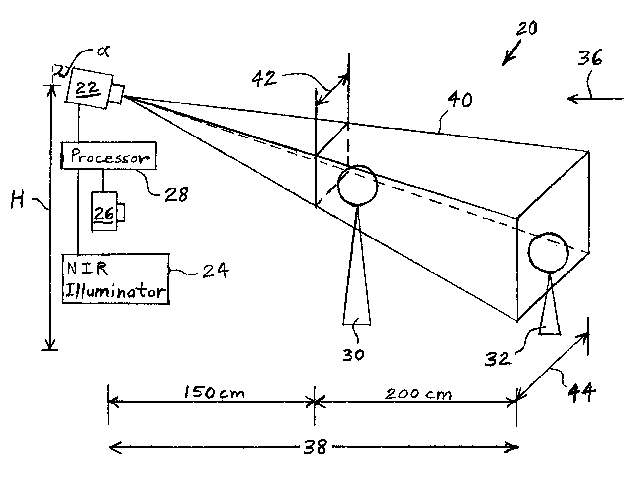Time-of-flight sensor-assisted iris capture system and method