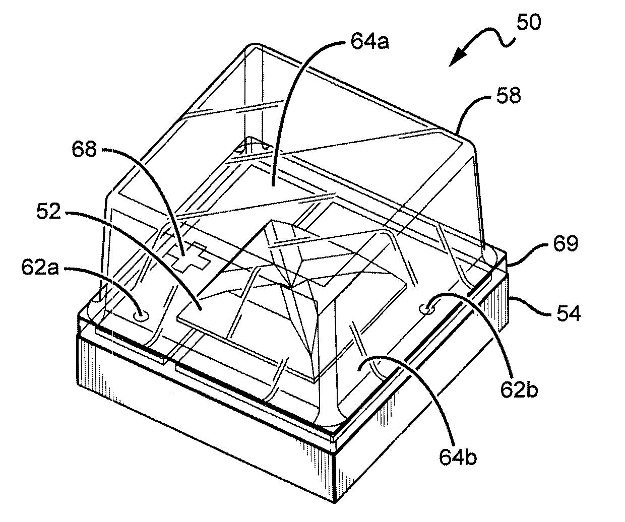 LED package with encapsulant having planar surfaces