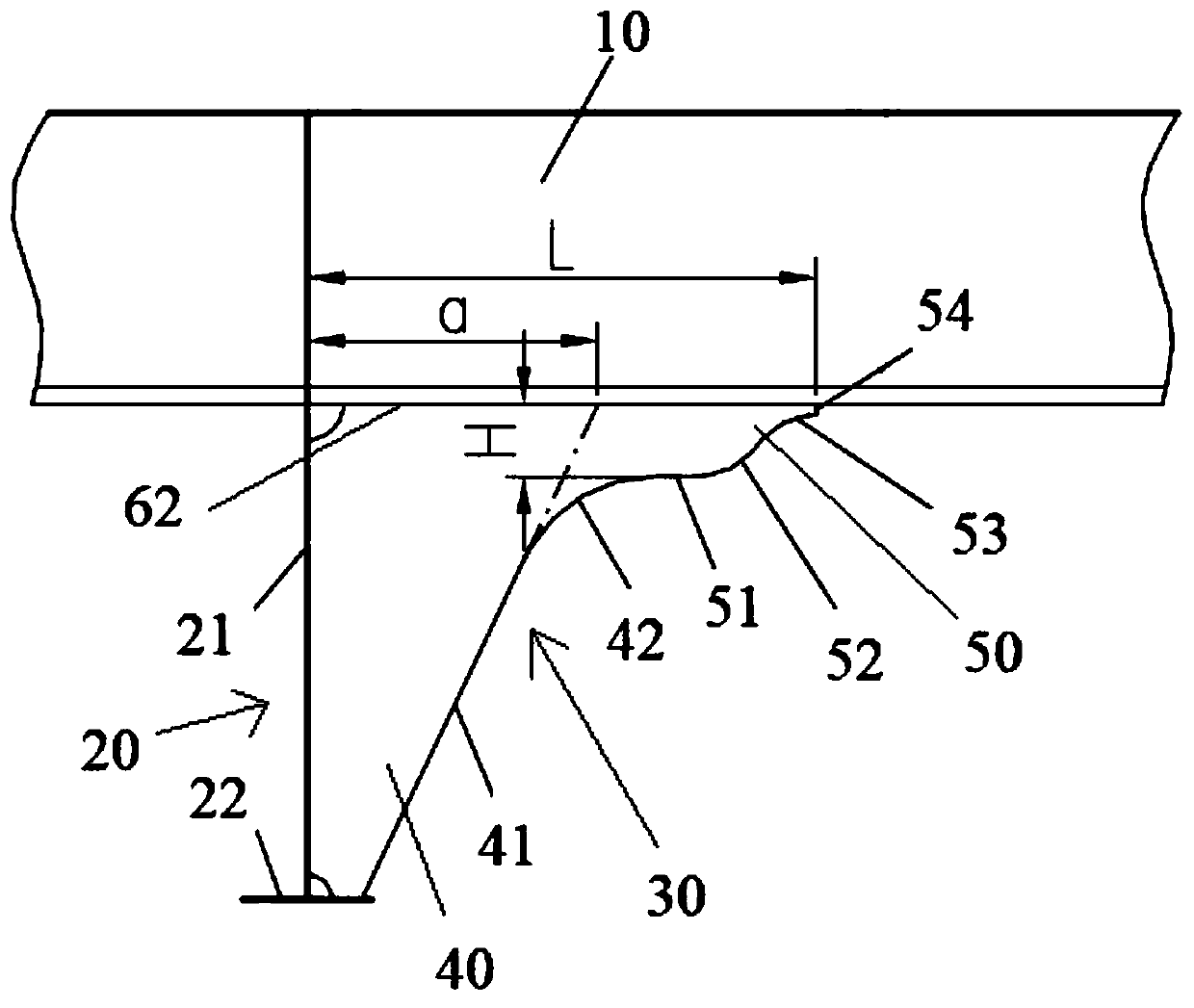 Connecting structure for end parts of longitudinal aggregates of bulk carrier