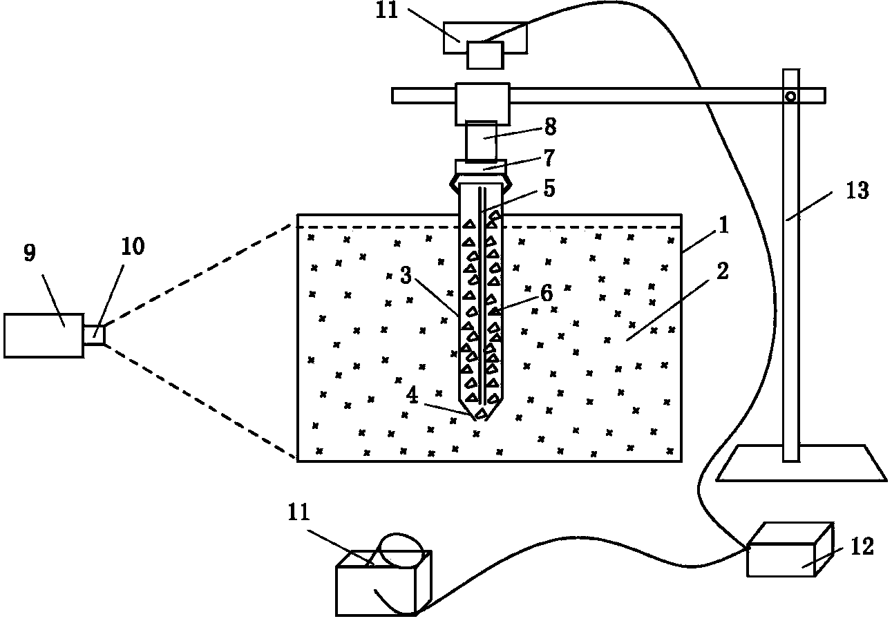 Vibration immersed tube compaction pile model test device and test method