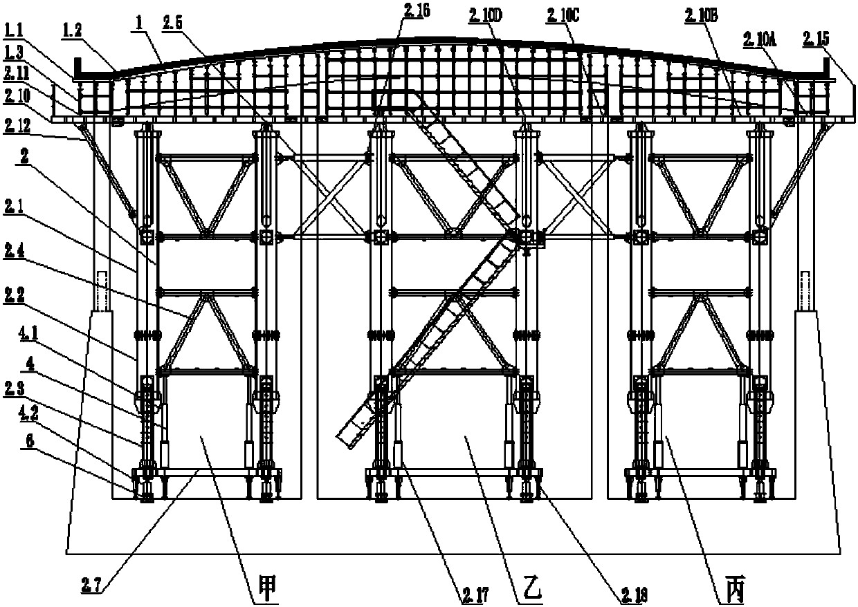 Station canopy construction movable framework and station canopy construction method