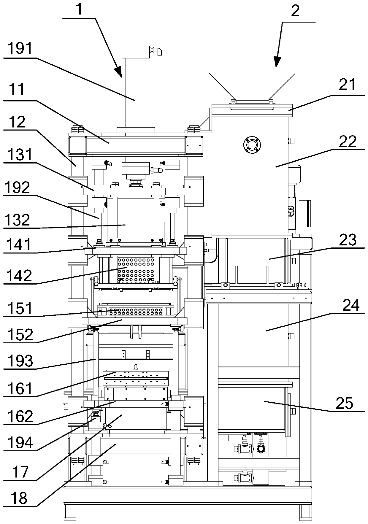 Up-down opposite jetting removable flask molding machine