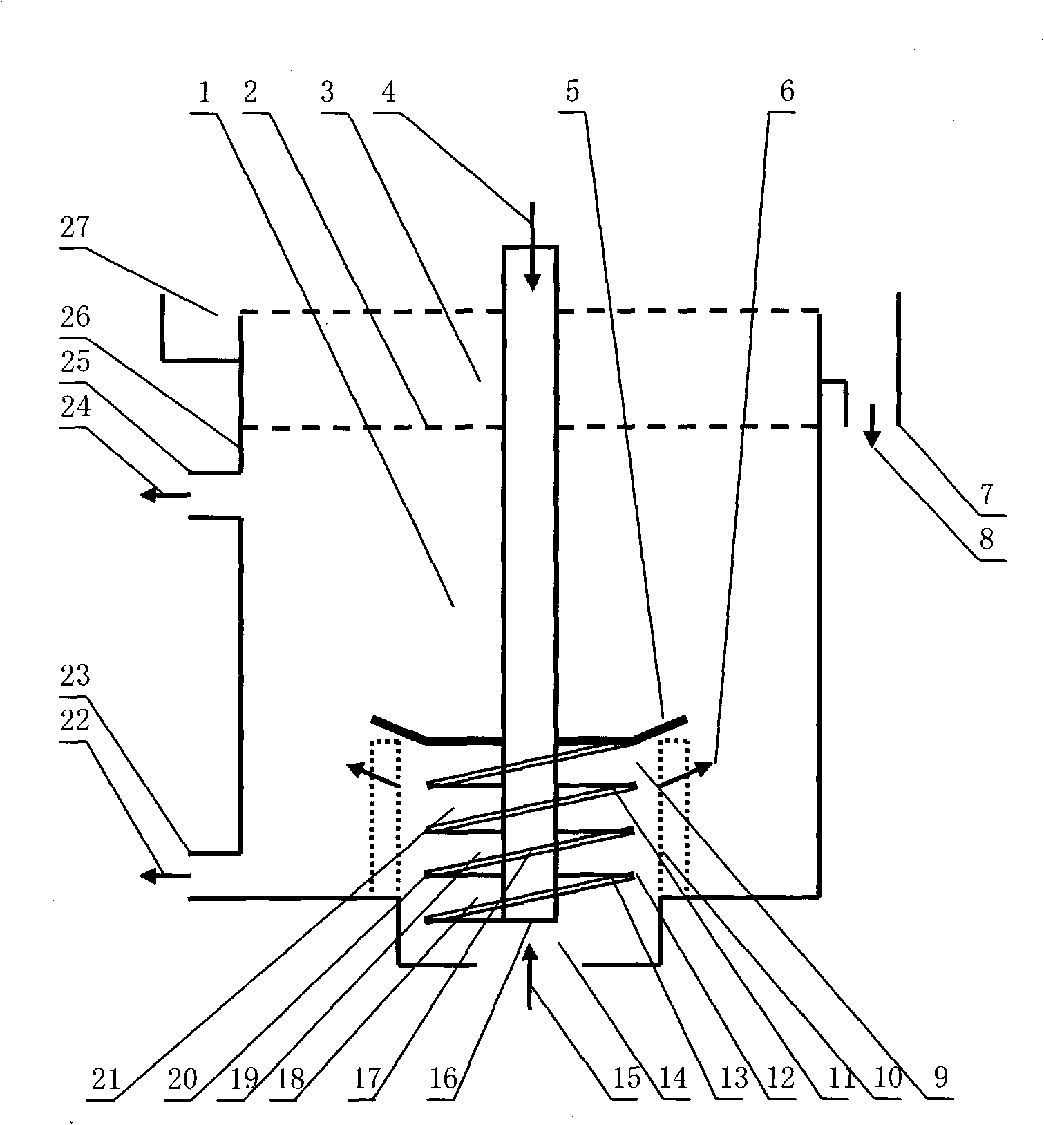 Method and device for flotation by adopting spiral rotor and application