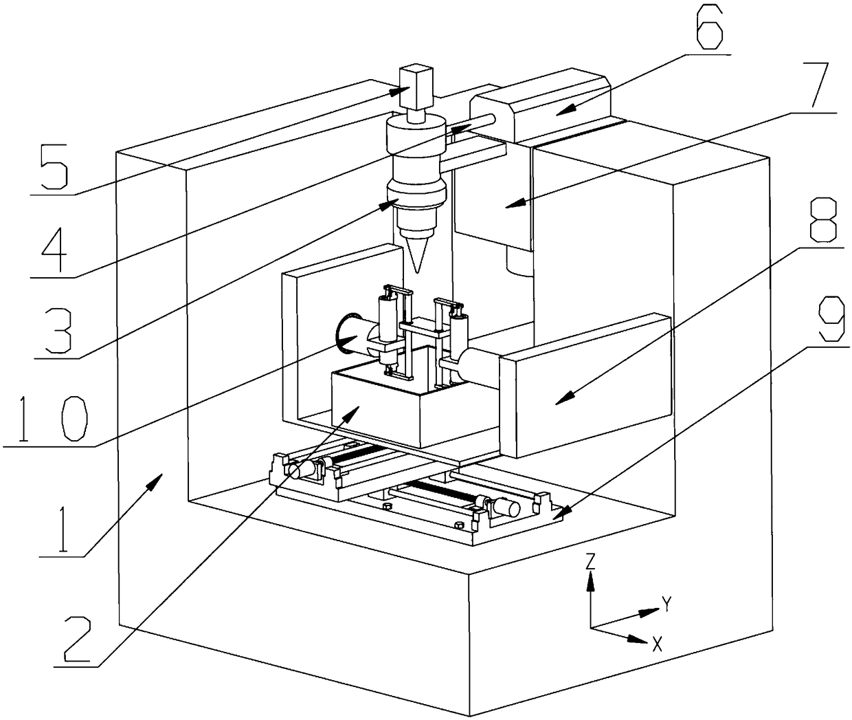 A laser drilling device and method for improving hole taper and inner wall quality