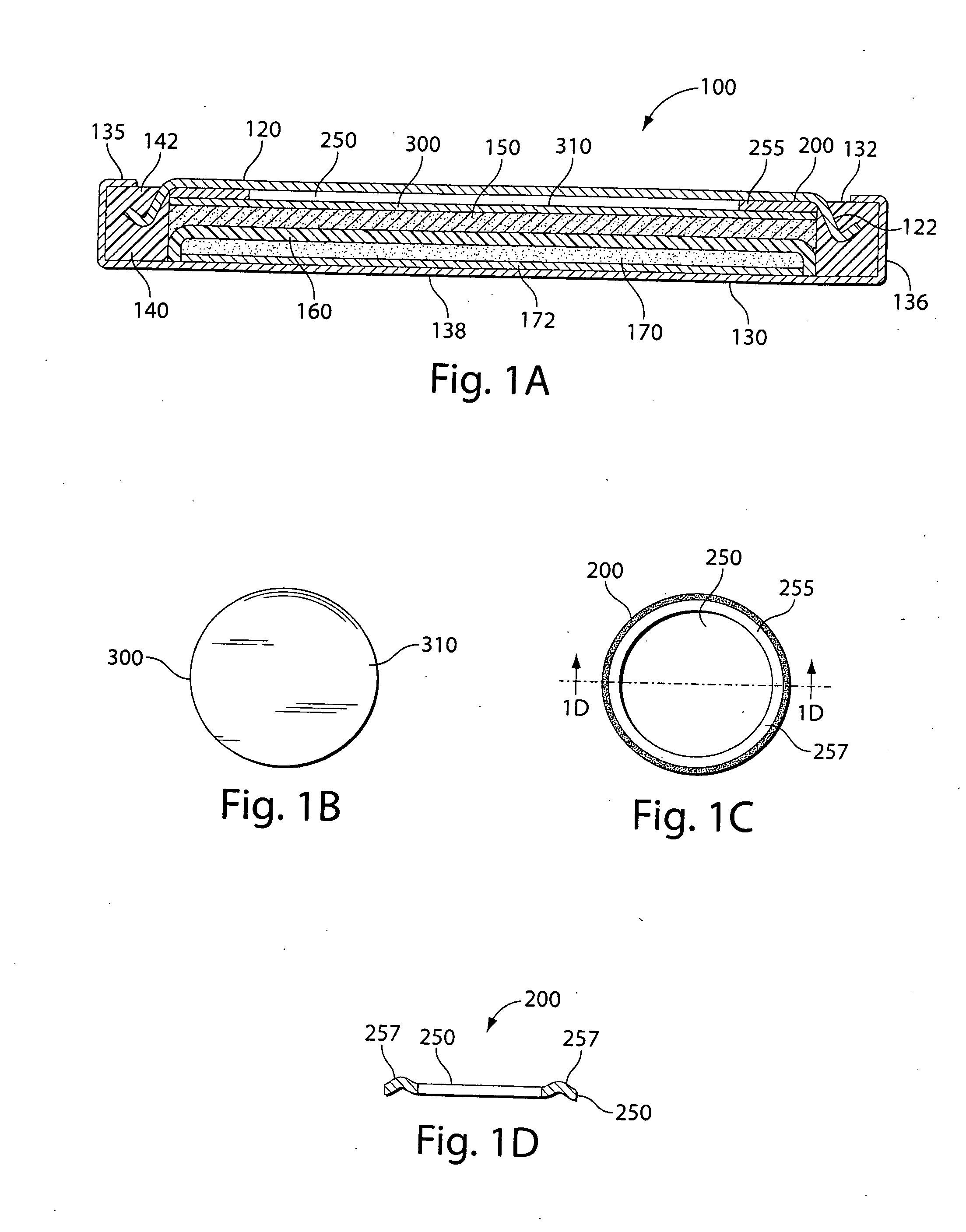 Lithium cell with cathode containing metal doped iron sulfide