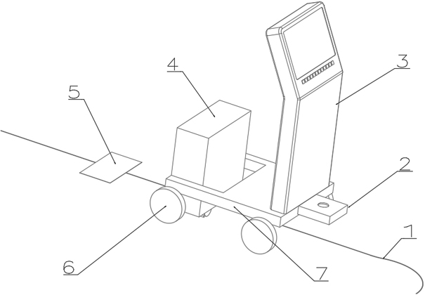 Road marking adhesive tape sticking machine