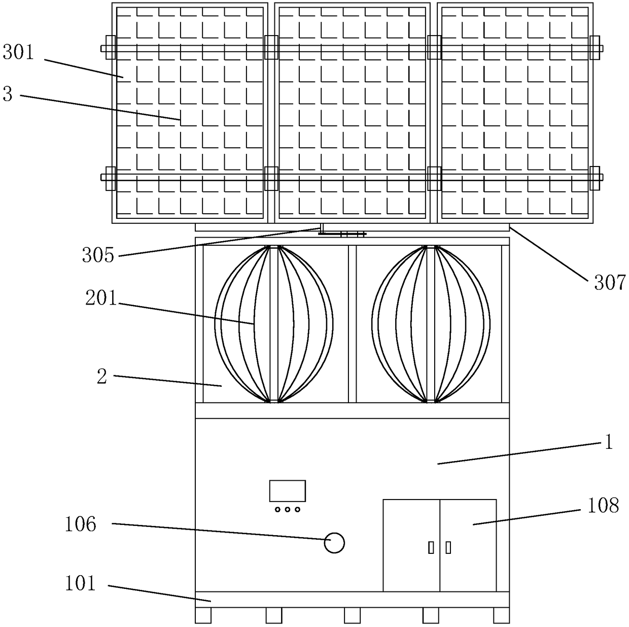 Wind-light-fuel-storage integrated power generation device and method