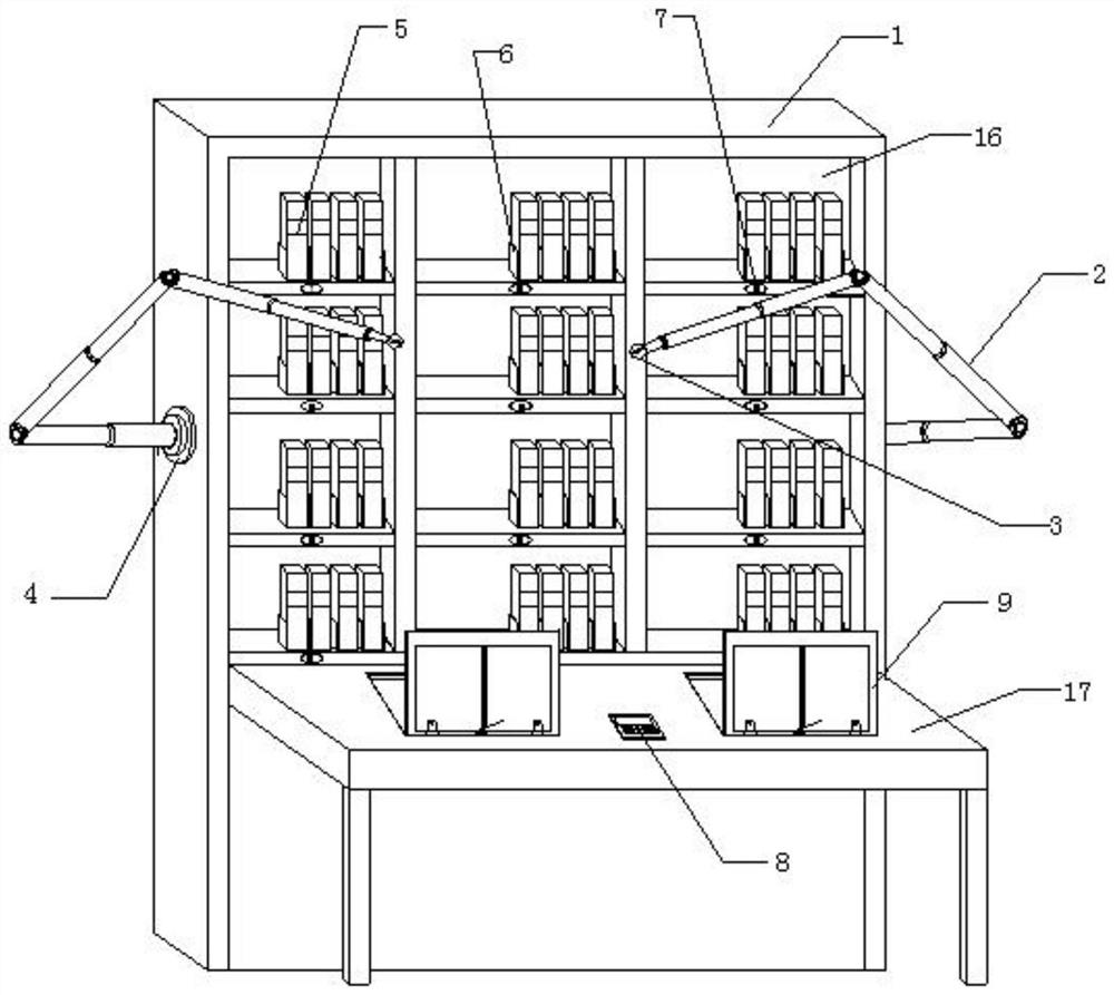 Mechanical book management full-automatic reading frame