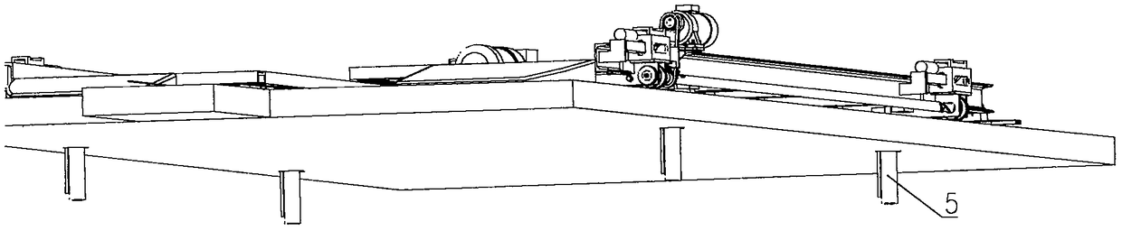 J-shaped ground track traversing garage device