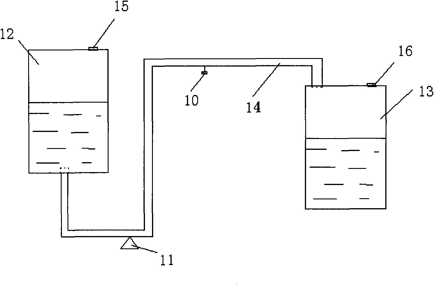 Liquid conveyer used between storage tanks