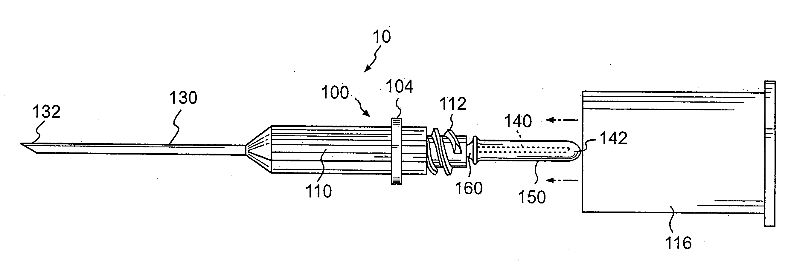 Blood drawing device with flash detection
