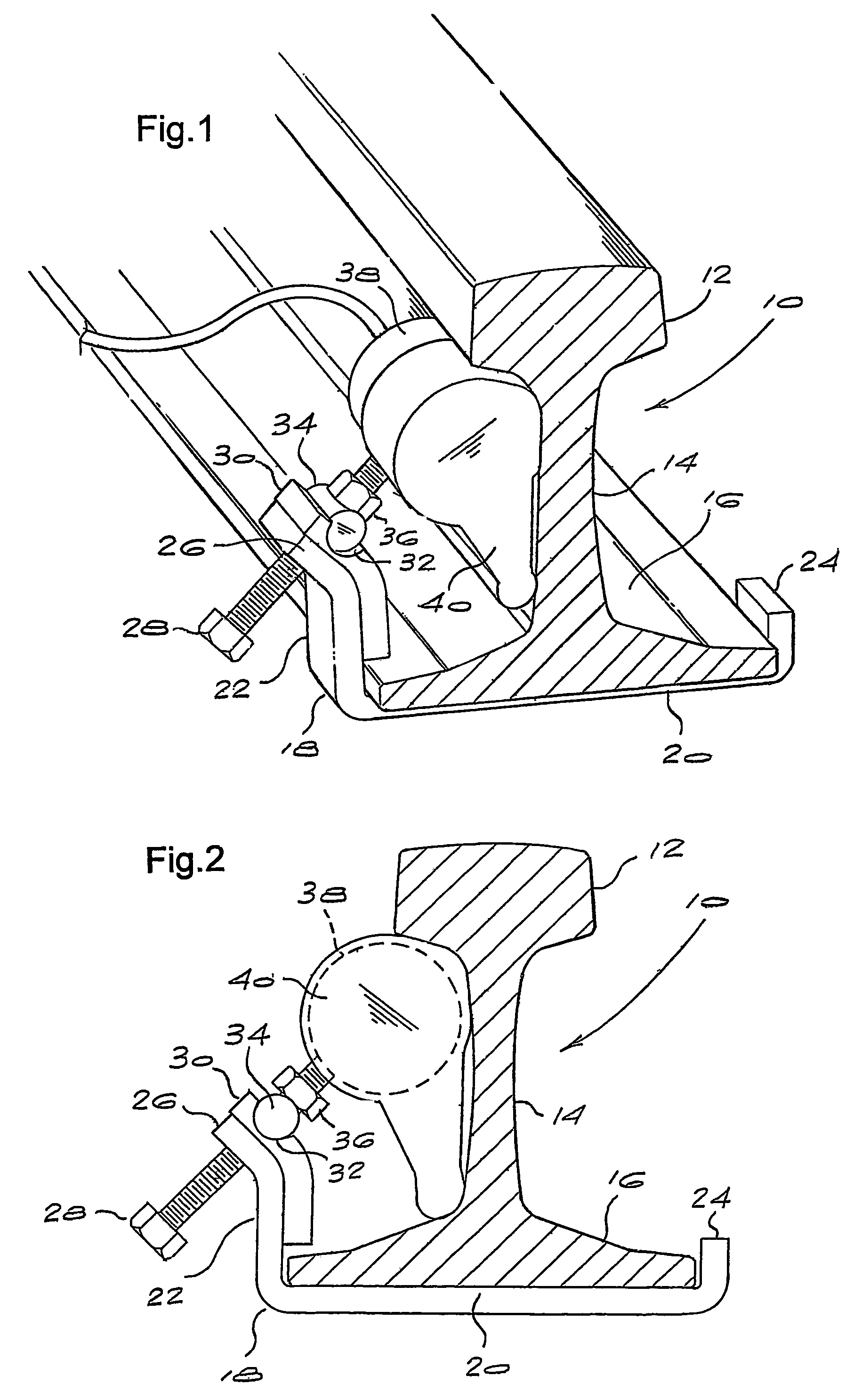 Clamp for a rail transducer