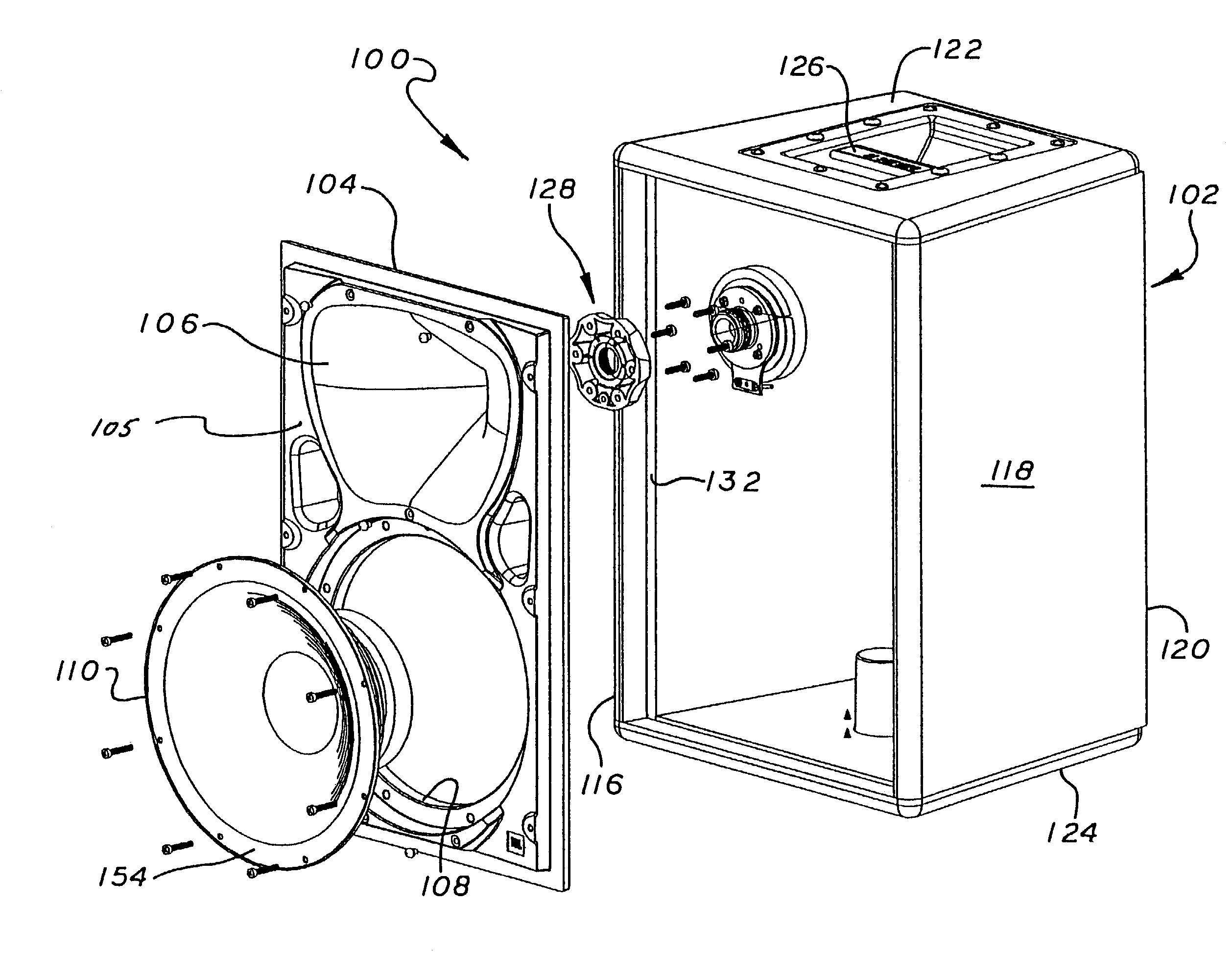 Thermoset composite material baffle for loudspeaker