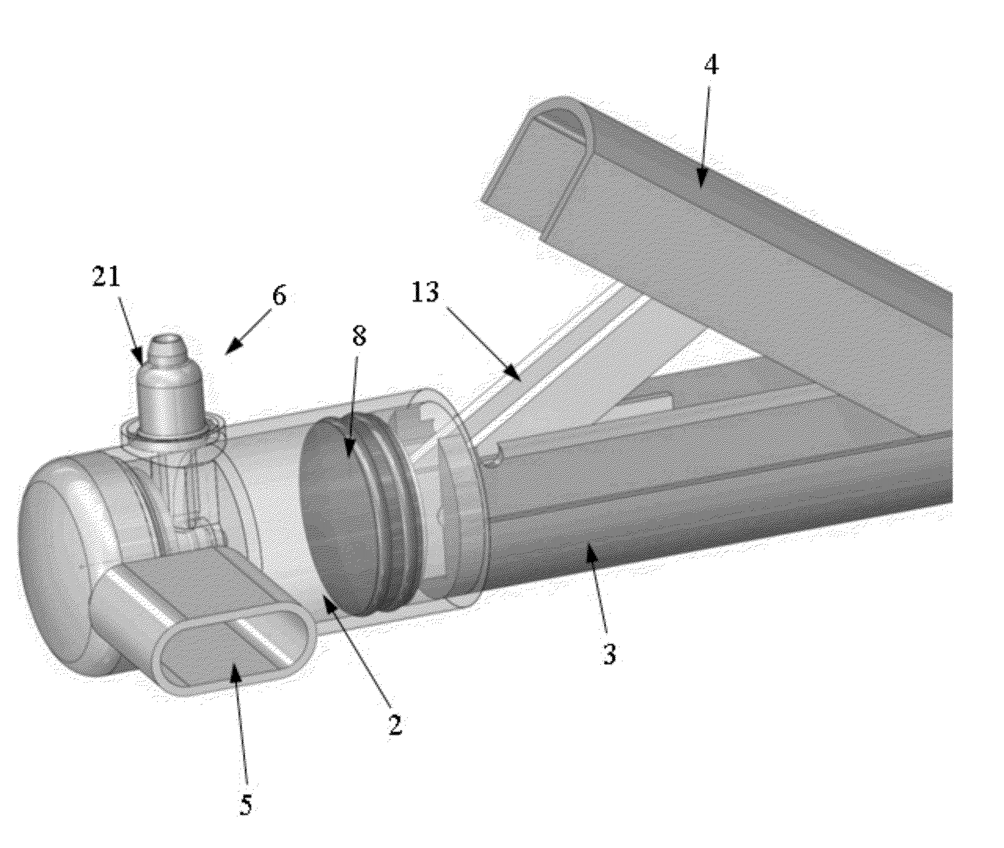 Device and method for aerosolized delivering of substance to a natural orifice of the body