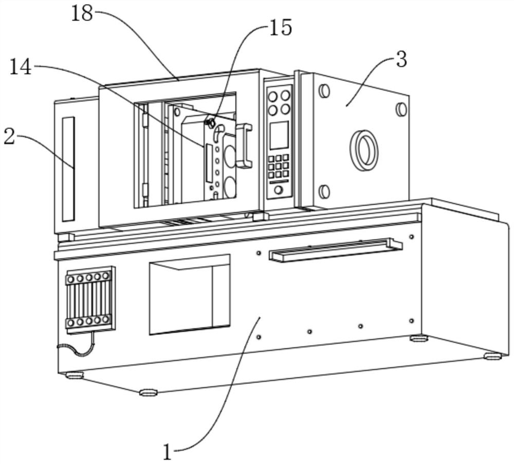 A positioning component for processing the middle frame mold of an intelligent speaker