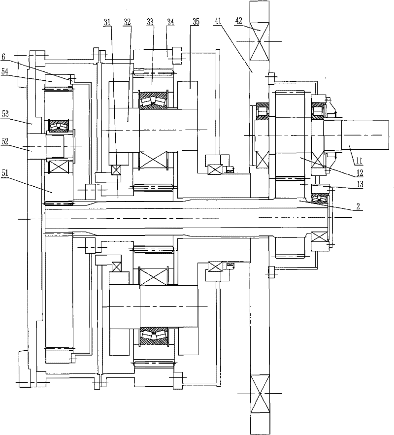 Power shunt type combined planetary reducer