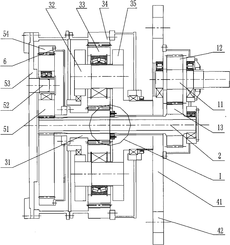 Power shunt type combined planetary reducer