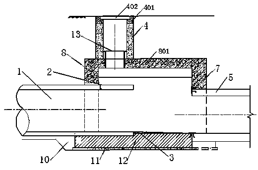 Alternation construction connection structure of new and old sewage connecting pipes