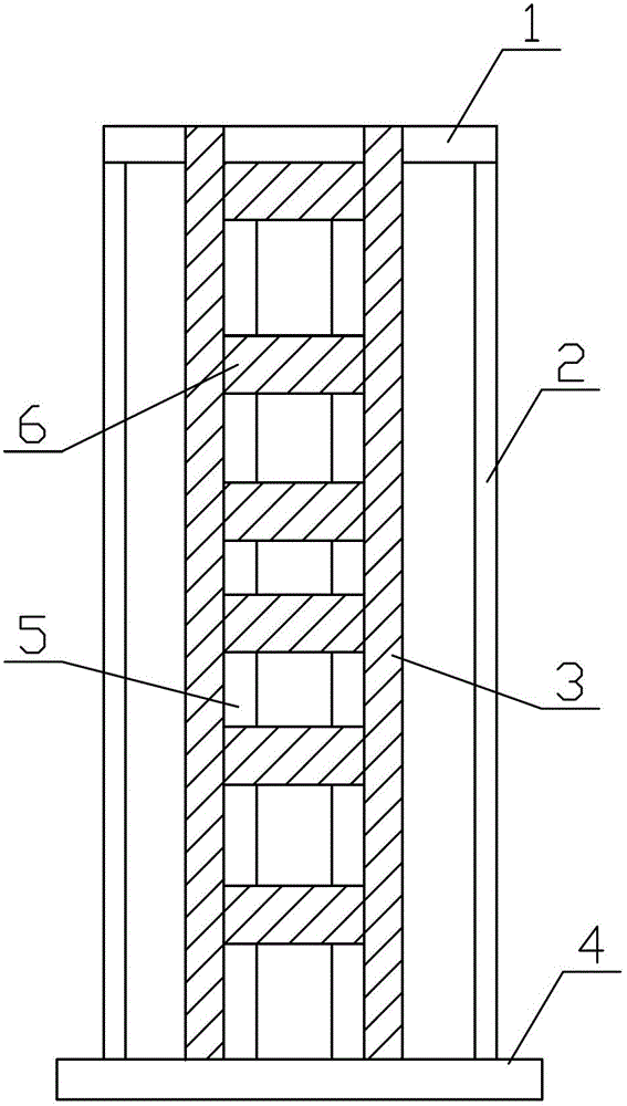 Steel-wood combined vertical column and construction method thereof