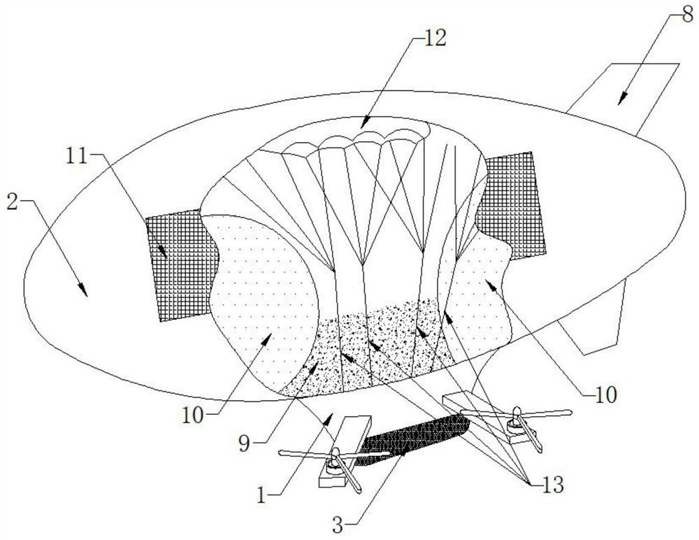 Solar multi-axis unmanned aerial vehicle structure without self-weight energy consumption