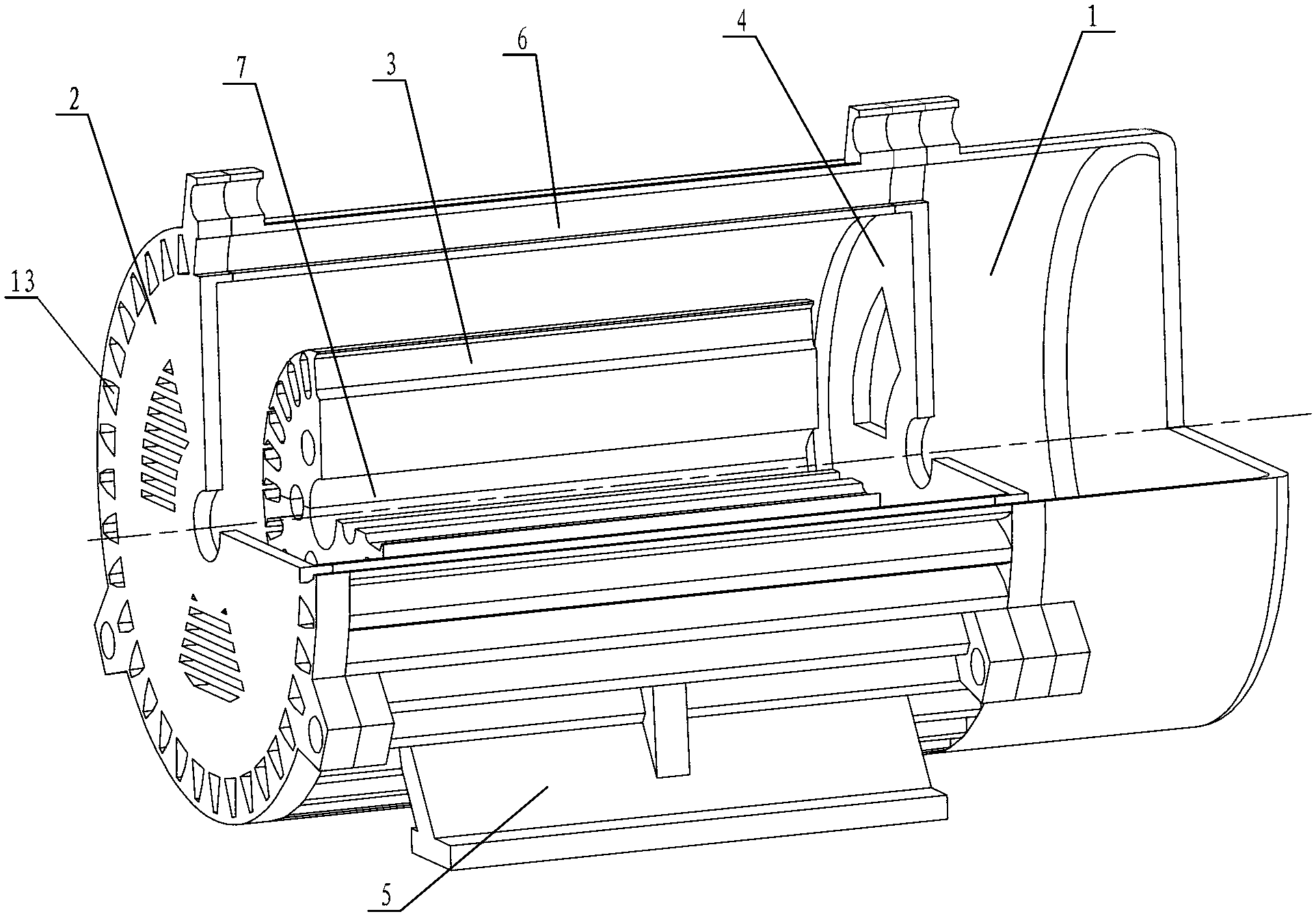 Multi-inner cavity U-shaped cooling system of motor