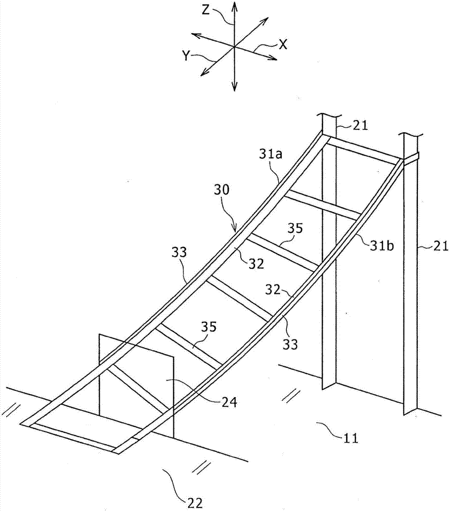 A counterweight transportation rail and a counterweight transportation method