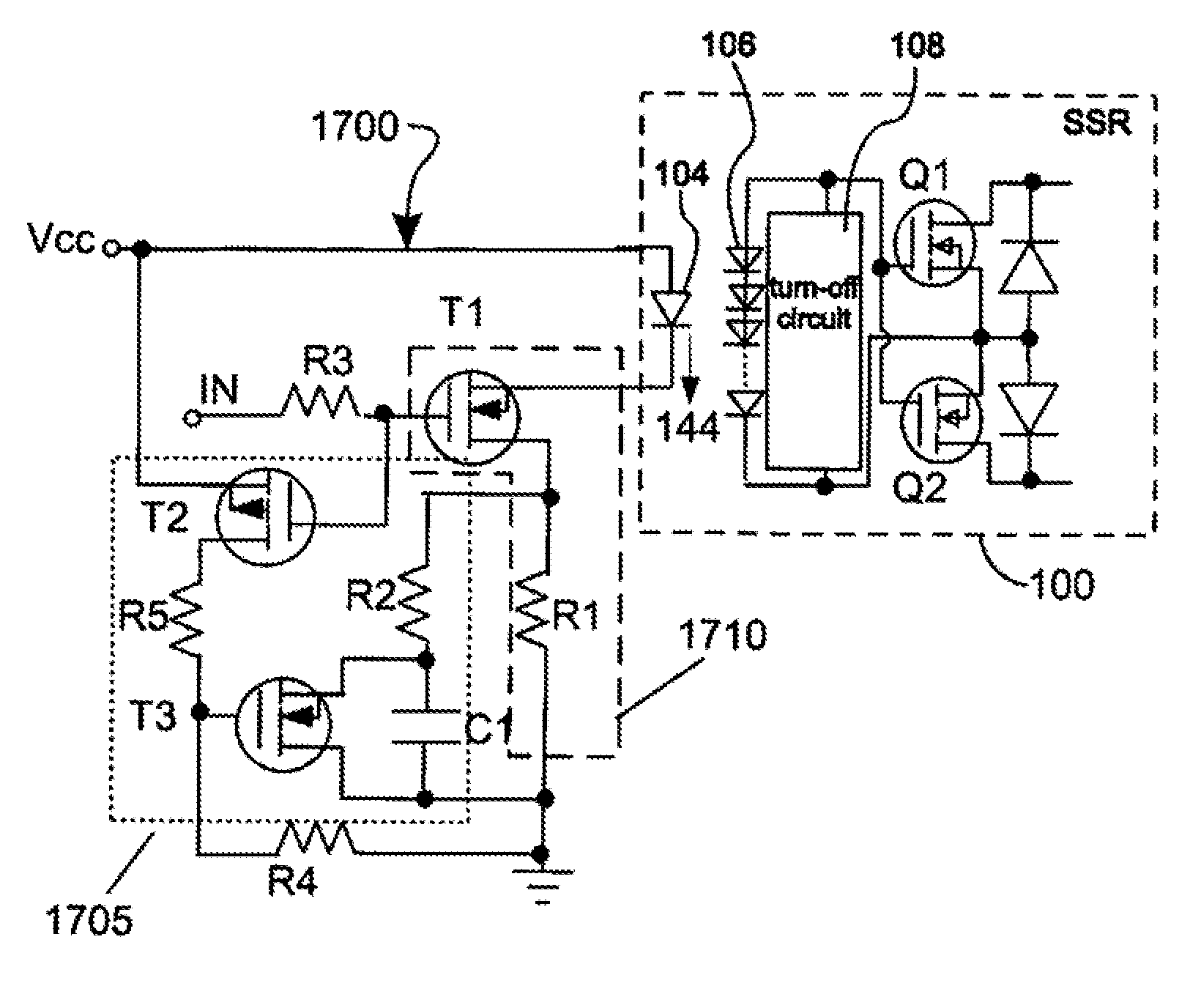 Energy saving driving circuit and associated method for a solid state relay