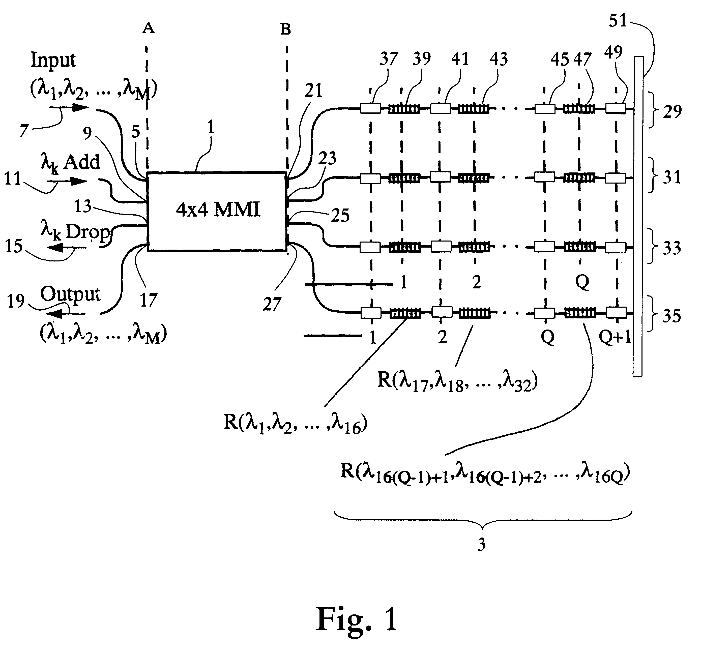 Bragg grating assisted MMIMI-coupler for tunable add-drop multiplexing