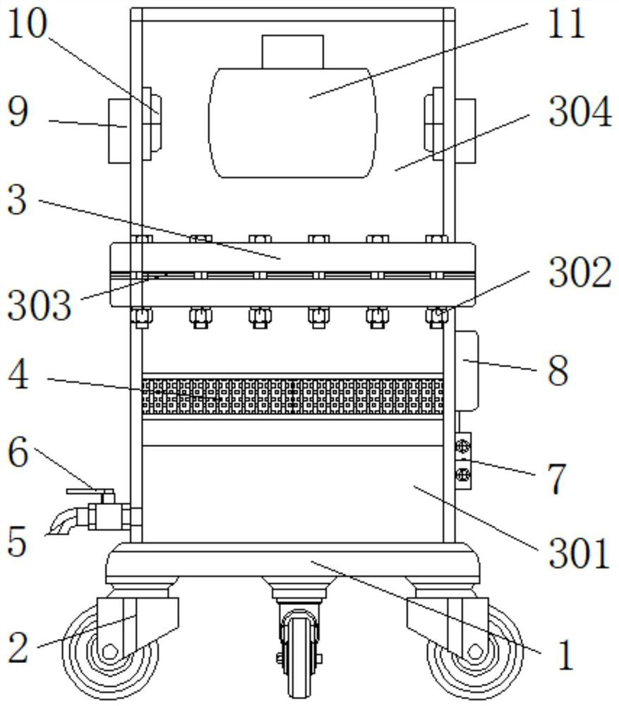 Solid-liquid collection device with self-sterilization collection effect for infusion nursing room