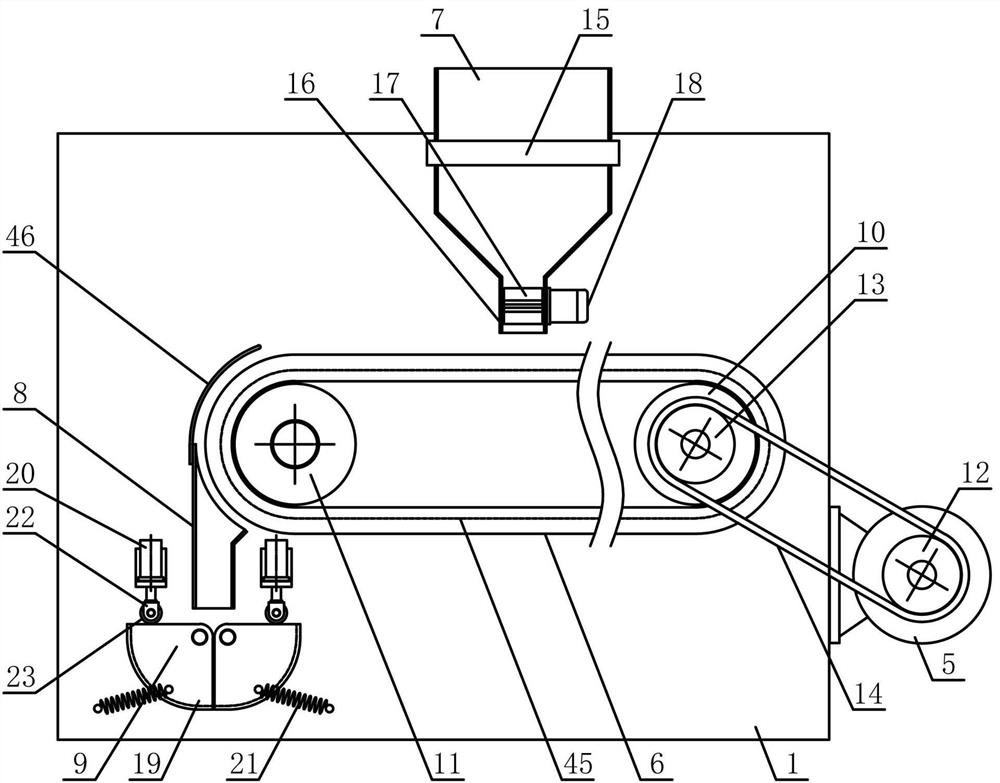 Working method of continuous seed guiding and packaging mechanism