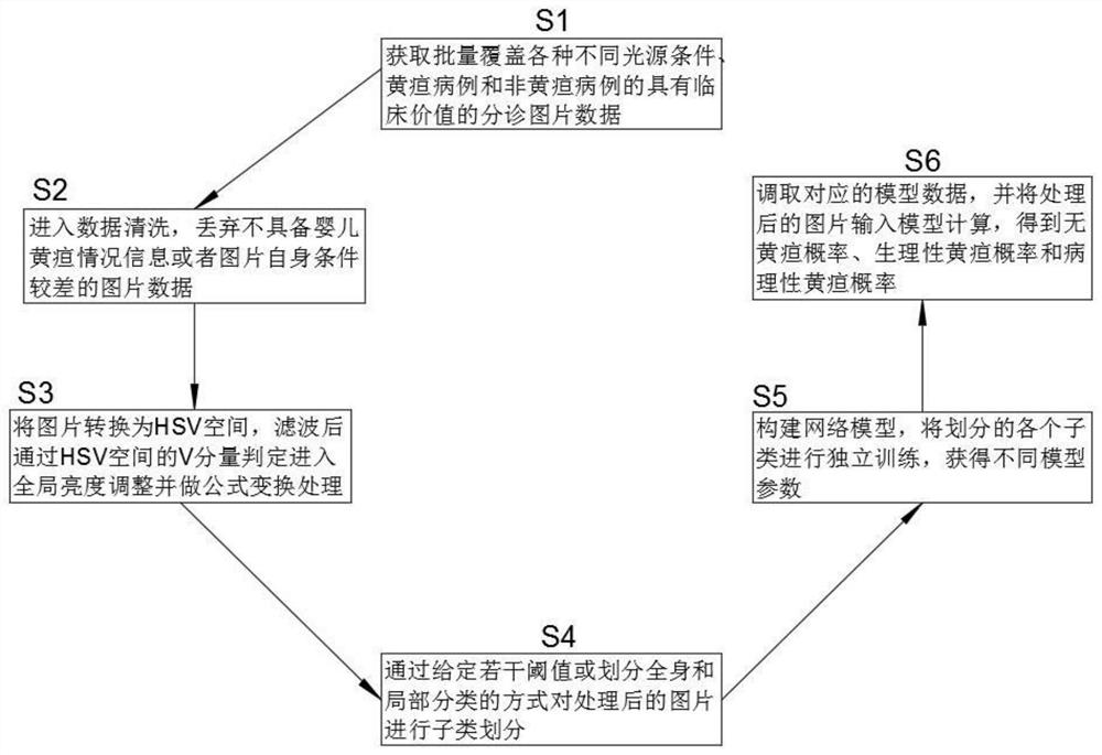 Jaundice triage information analysis method and system based on automatic identification