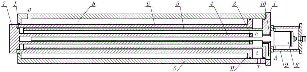 Built-in displacement sensor integrated single piston rod symmetrical hydraulic cylinder